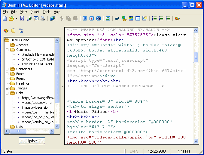 Bash HTML Editor